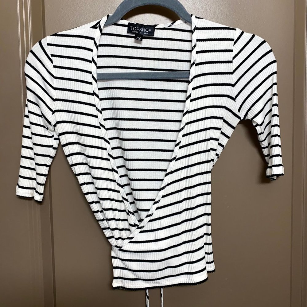 Wrap-around Striped Top